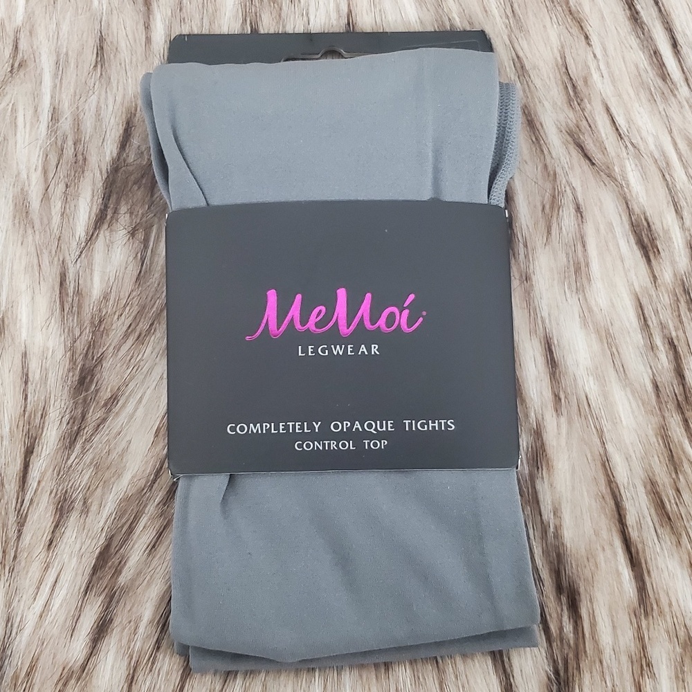 MEMOí Grey Control Top Opaque Tights